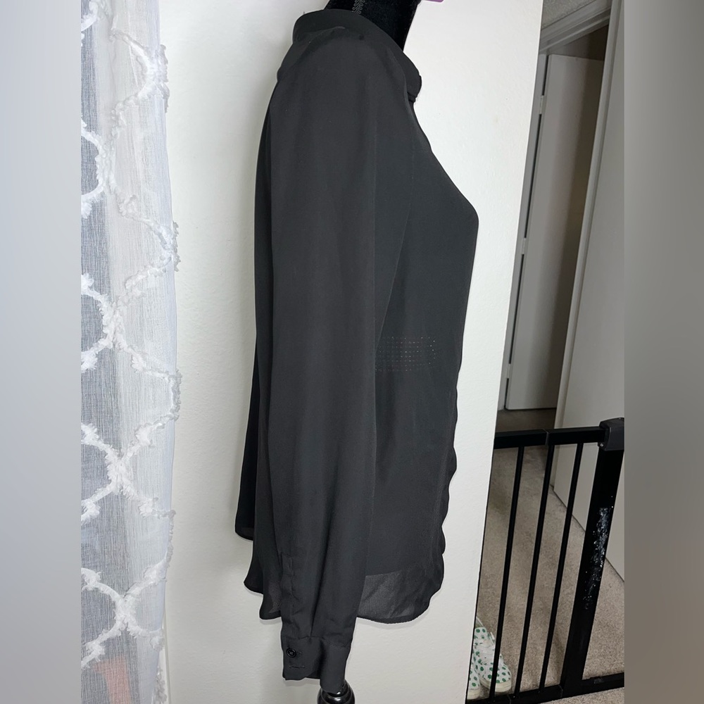 Asos Black Button Down Polyester Blouse - image 4